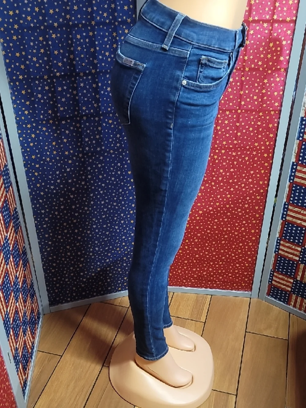 Joe's Jeans Dark Blue High-Rise Button-Fly Skinny Jeans - Picture 4 of 6